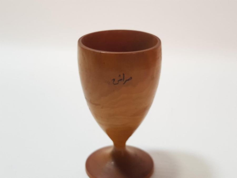 OSMANLICA MARAŞ YAZILI AHŞAP ZEMZEM KADEHİ