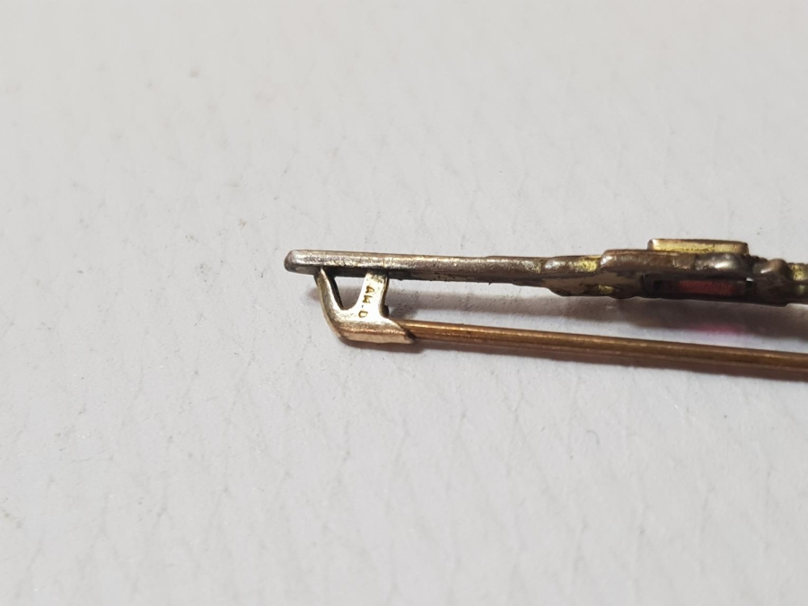 OSMANLI DÖNEMİ YAKUT TAŞLI ALTIN KAPLAMA BROŞ