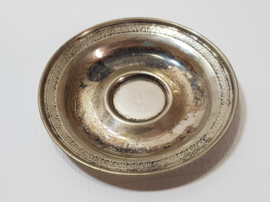 ANTİKA GÜMÜŞ KAHVE FİNCANI TABAĞI