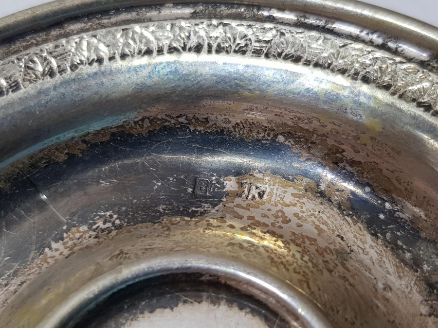 ANTİKA GÜMÜŞ KAHVE FİNCANI TABAĞI