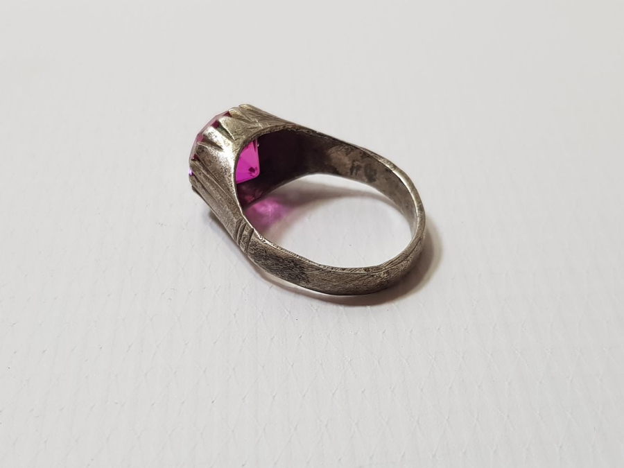 OSMANLI DÖNEMİ YAKUT TAŞLI GÜMÜŞ YÜZÜK