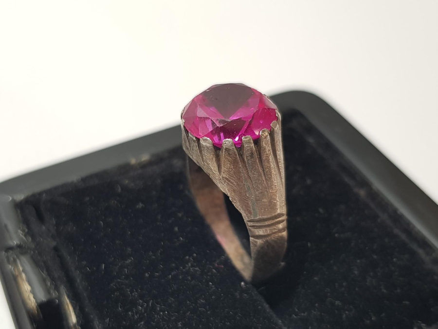 OSMANLI DÖNEMİ YAKUT TAŞLI GÜMÜŞ YÜZÜK