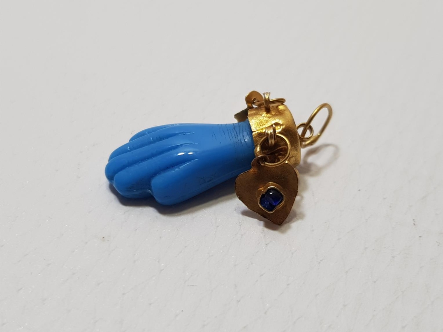 OSMANLI DÖNEMİ FATMA ANANIN ELİ FORMUNDA BEYKOZ İŞİ OPAL KOLYE