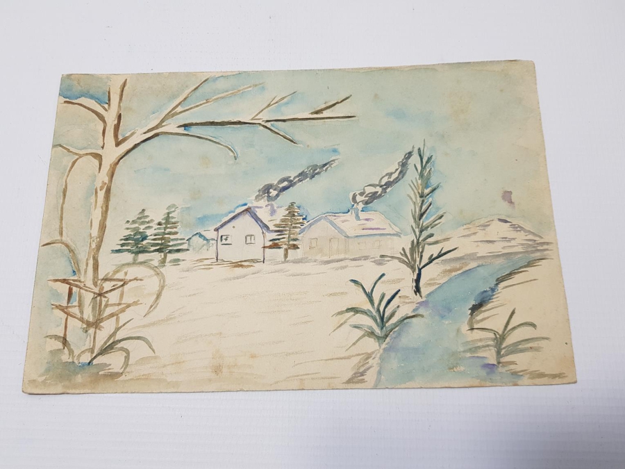 ANTİKA SULUBOYA ARKALI ÖNLÜ RESİM