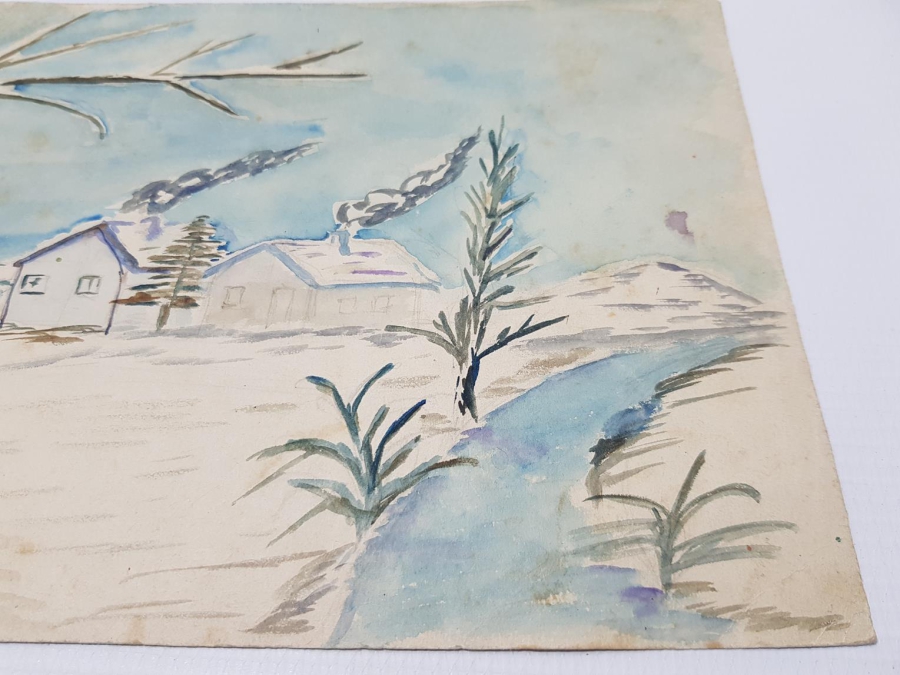 ANTİKA SULUBOYA ARKALI ÖNLÜ RESİM