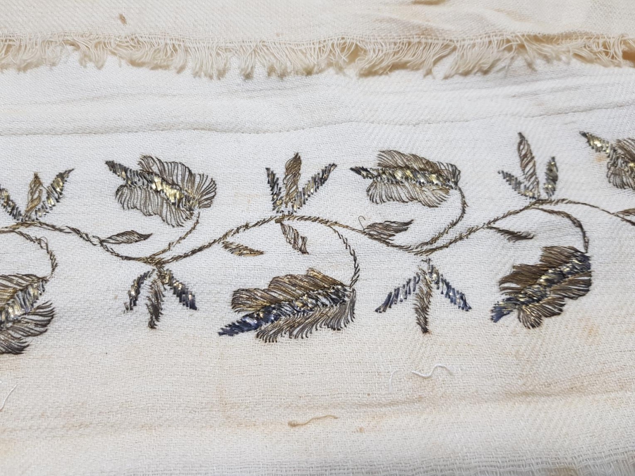 OSMANLICA YAZILI BURSA İŞİ ALTIN SIRMALI HAVLU