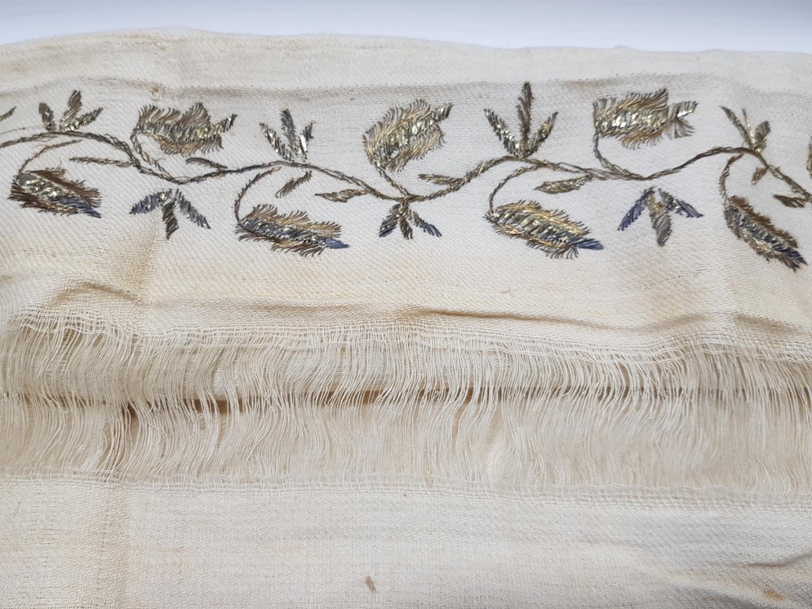 OSMANLICA YAZILI BURSA İŞİ ALTIN SIRMALI HAVLU