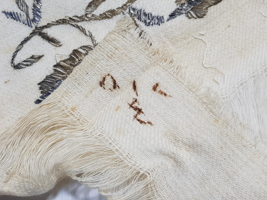 OSMANLICA YAZILI BURSA İŞİ ALTIN SIRMALI HAVLU