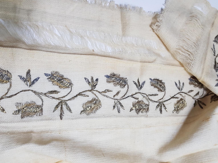 OSMANLICA YAZILI BURSA İŞİ ALTIN SIRMALI HAVLU