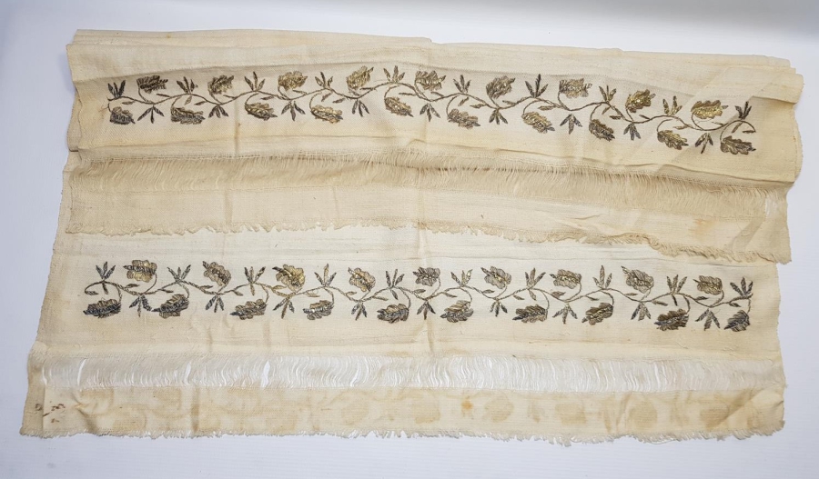 OSMANLICA YAZILI BURSA İŞİ ALTIN SIRMALI HAVLU