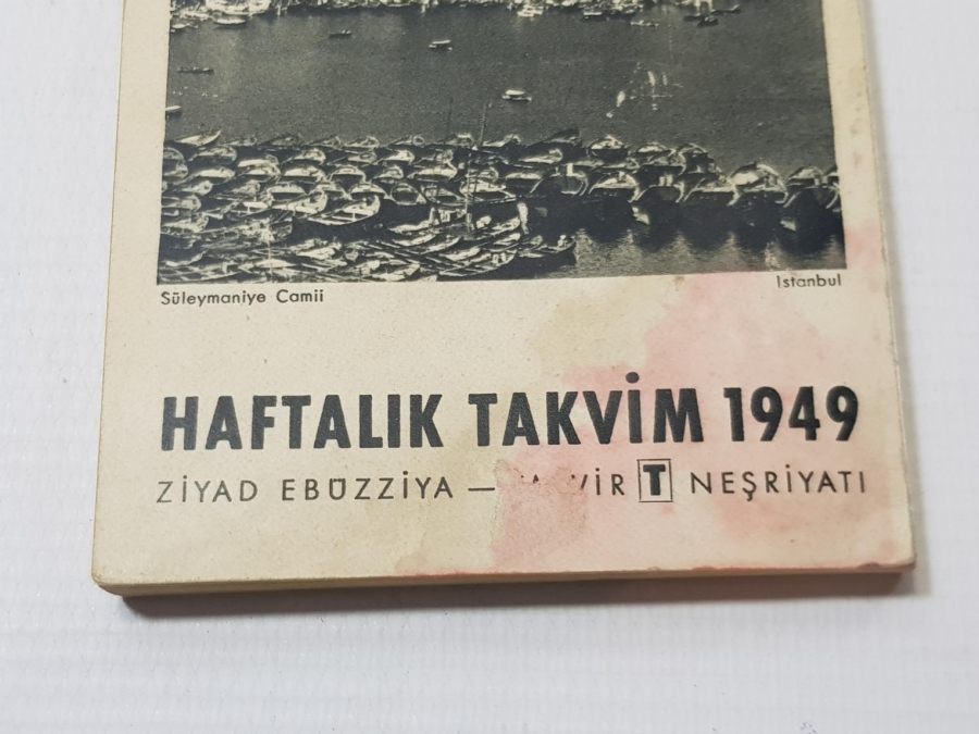 ZİYAD EBÜZZİYA 1949 TARİHLİ HAFTALIK TAKVİM
