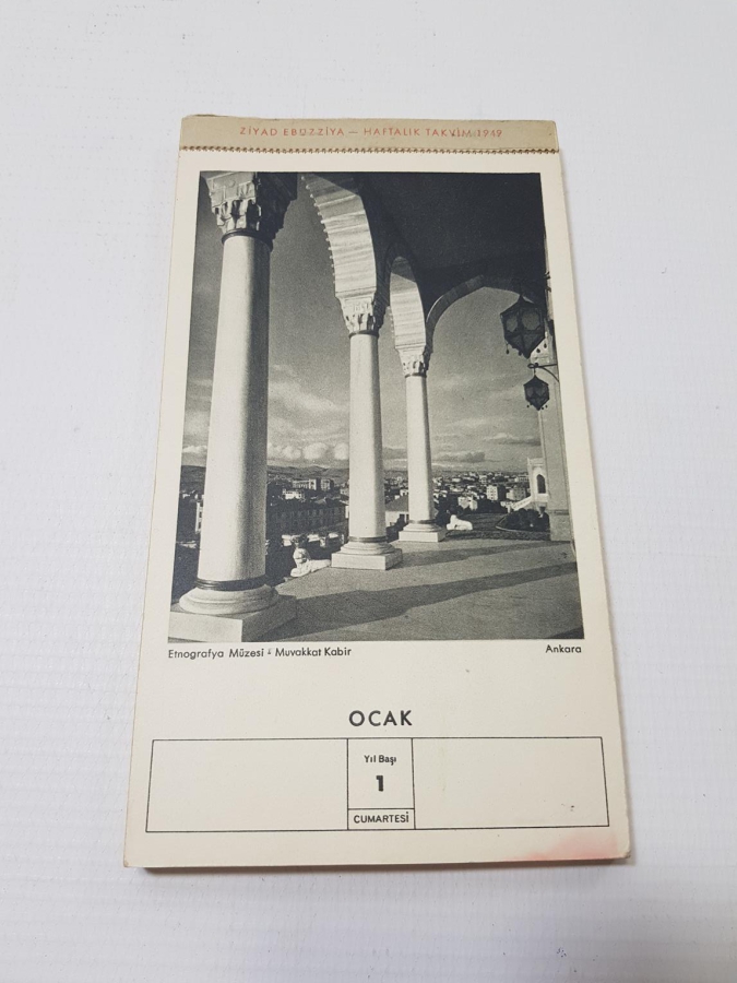 ZİYAD EBÜZZİYA 1949 TARİHLİ HAFTALIK TAKVİM