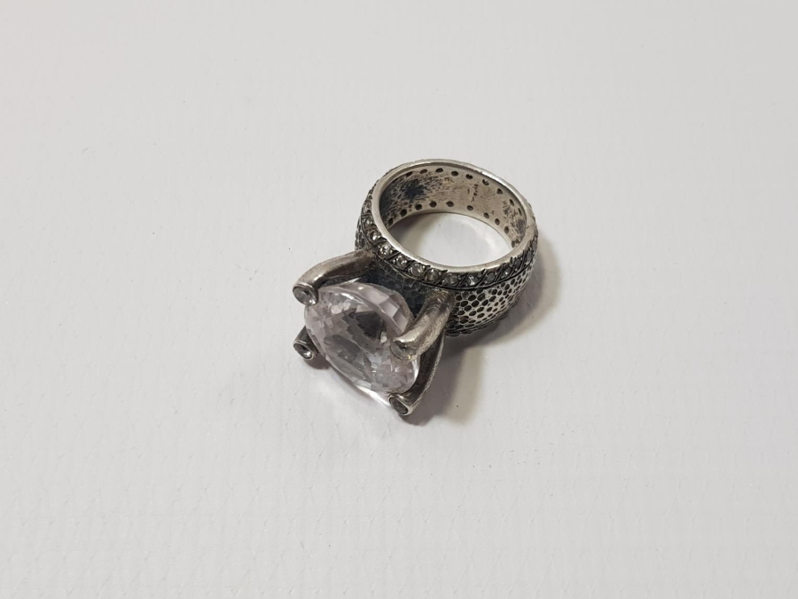 DEV BOY TEK TAŞ GÜMÜŞ YÜZÜK