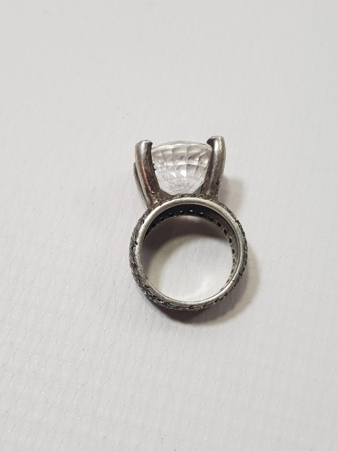 DEV BOY TEK TAŞ GÜMÜŞ YÜZÜK