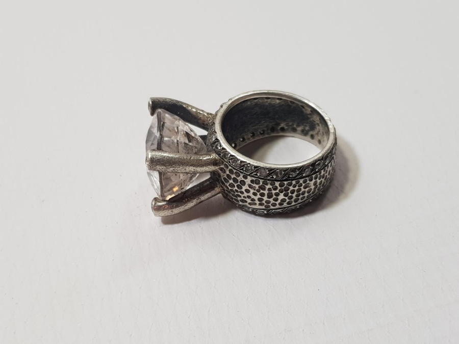 DEV BOY TEK TAŞ GÜMÜŞ YÜZÜK