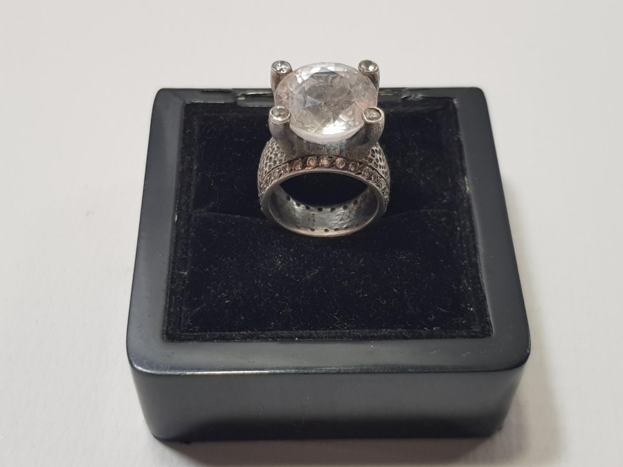 DEV BOY TEK TAŞ GÜMÜŞ YÜZÜK