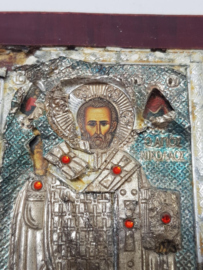 OSMANLI DÖNEMİ HRİSTİYAN İŞİ AHŞAP İKONA