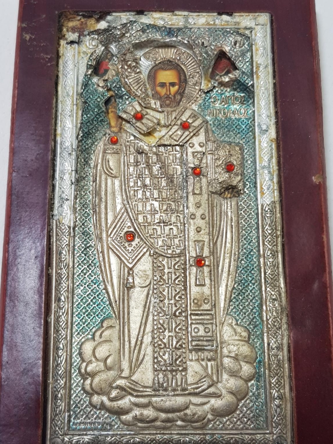 OSMANLI DÖNEMİ HRİSTİYAN İŞİ AHŞAP İKONA