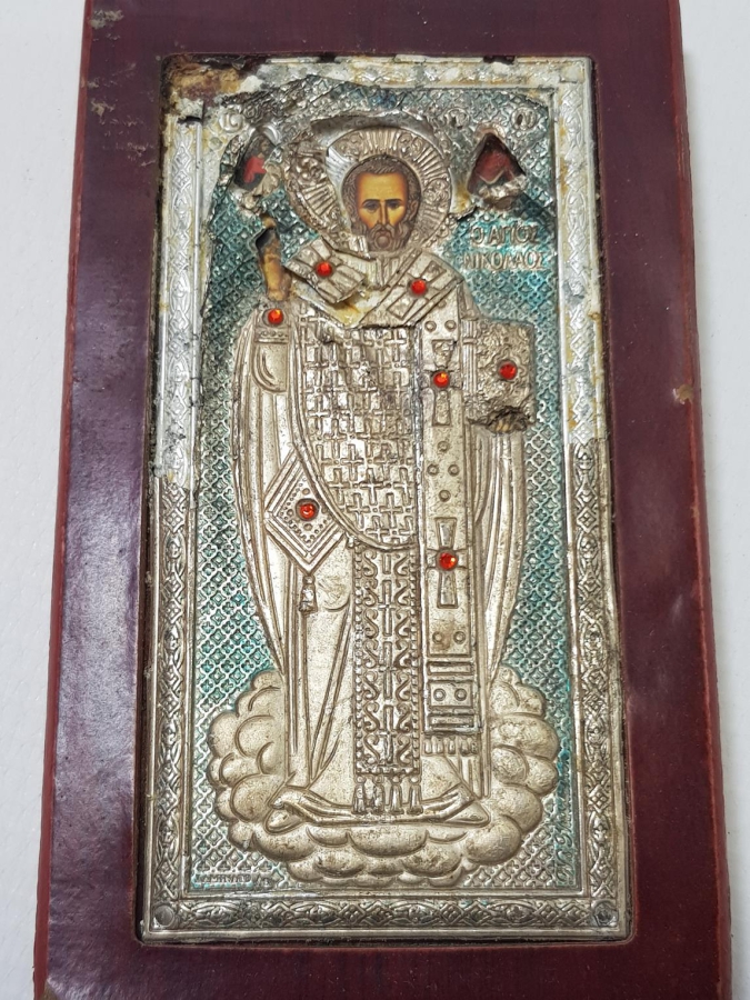 OSMANLI DÖNEMİ HRİSTİYAN İŞİ AHŞAP İKONA