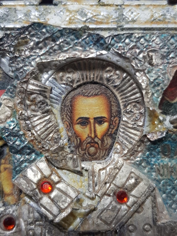 OSMANLI DÖNEMİ HRİSTİYAN İŞİ AHŞAP İKONA