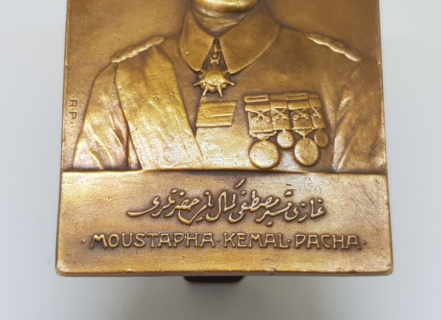 1921 ANKARA ANLAŞMASI GAZİ MÜŞİR MUSTAFA KEMAL PAŞA PLAKET MADALYA