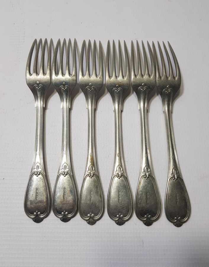 OSMANLI DÖNEMİ ASLANLAR PAZARI MAMULATI YAZILI ÇATAL TAKIMI