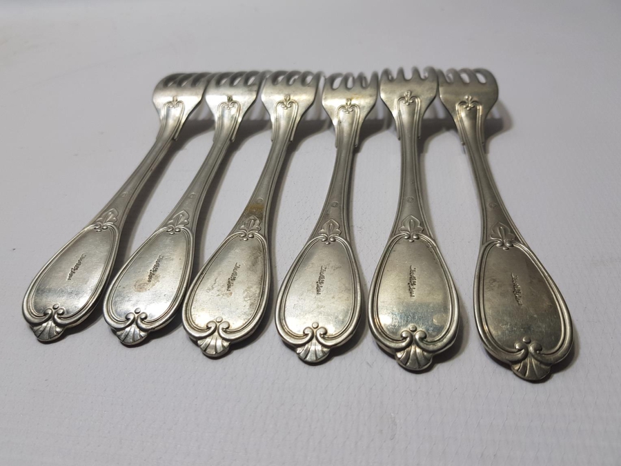 OSMANLI DÖNEMİ ASLANLAR PAZARI MAMULATI YAZILI ÇATAL TAKIMI