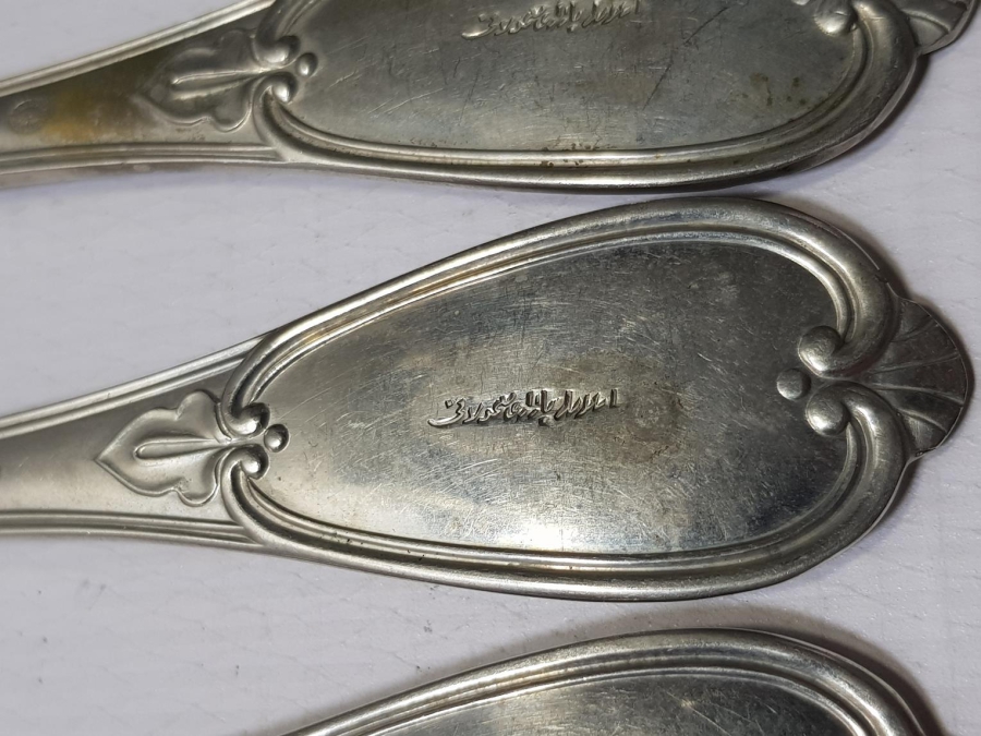 OSMANLI DÖNEMİ ASLANLAR PAZARI MAMULATI YAZILI ÇATAL TAKIMI