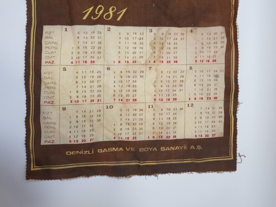 DENİZLİ BASMA SANAYİİ 1981 BEZ TAKVİM