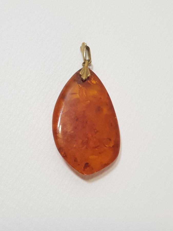 ANTİKA DAMLA KEHRİBAR KOLYE UCU