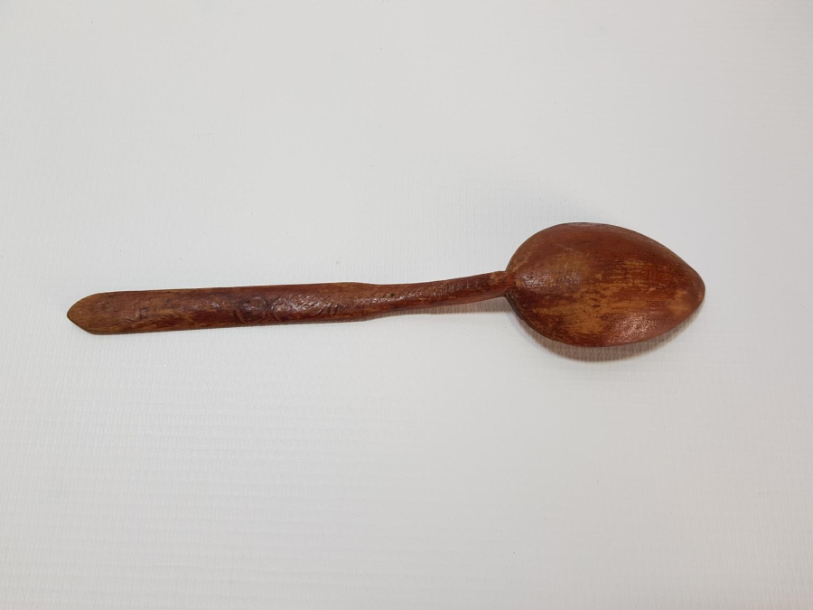 MESCİD-İ NEBİ RESİMLİ VE OSMANLICA YAZILI AHŞAP KAŞIK