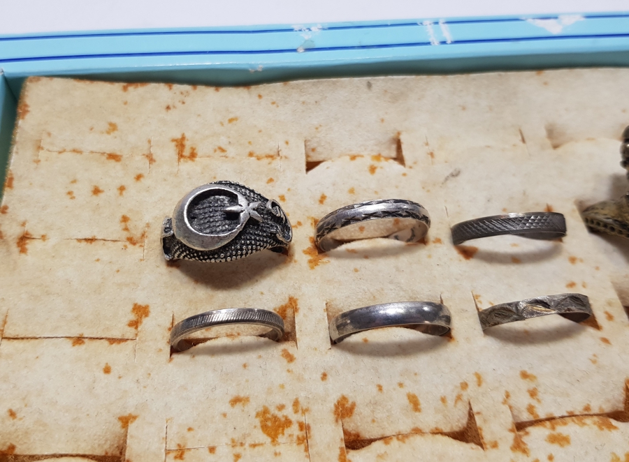 GÜMÜŞ KAPLAMA ANTİKA YÜZÜK LOTU