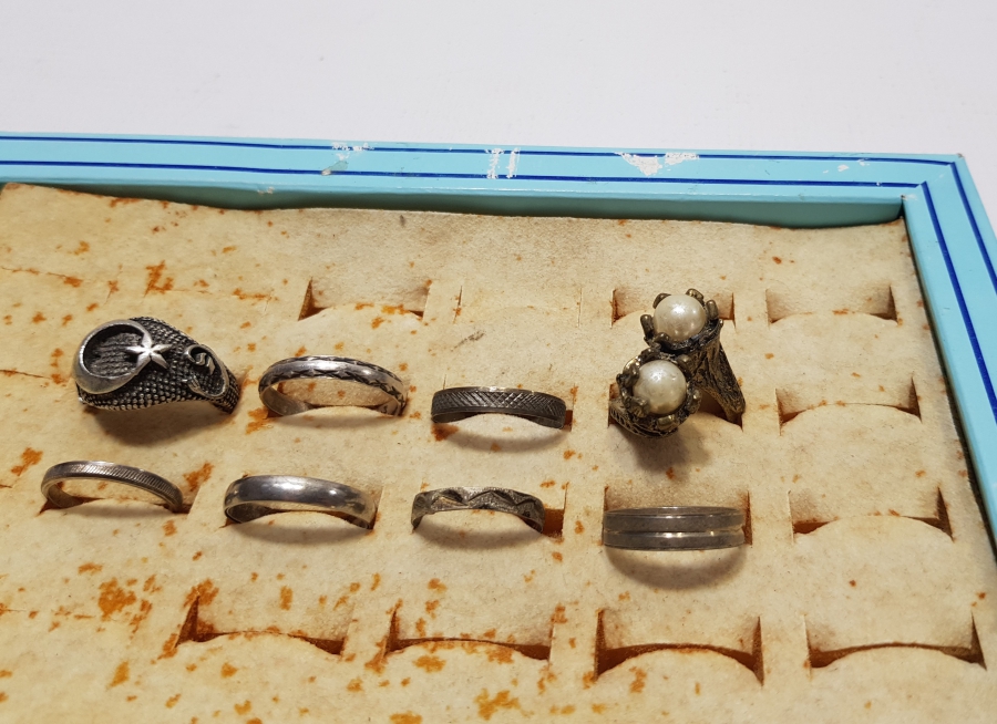 GÜMÜŞ KAPLAMA ANTİKA YÜZÜK LOTU