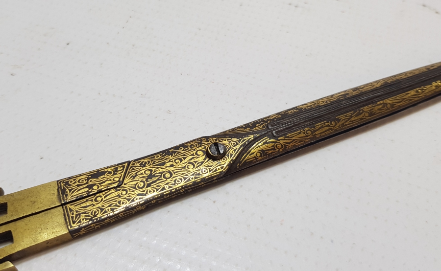 OSMANLI DÖNEMİ TAMAMI ALTIN ÇAKMA İŞÇİLİKLİ ÇOK NADİR HATTAT MAKASI