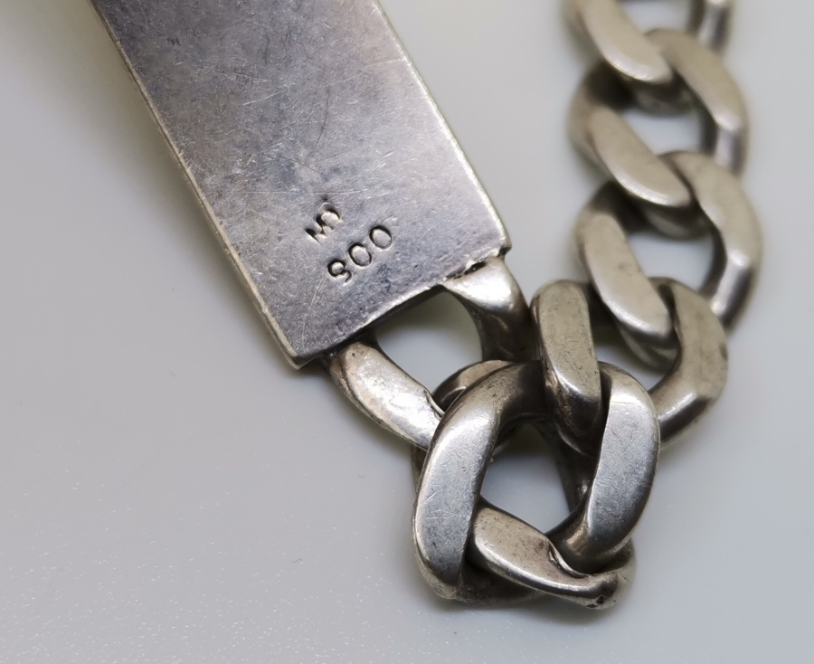 ÜZERİNDE İSİM YAZILI BÜYÜK BOY GÜMÜŞ BİLEKLİK