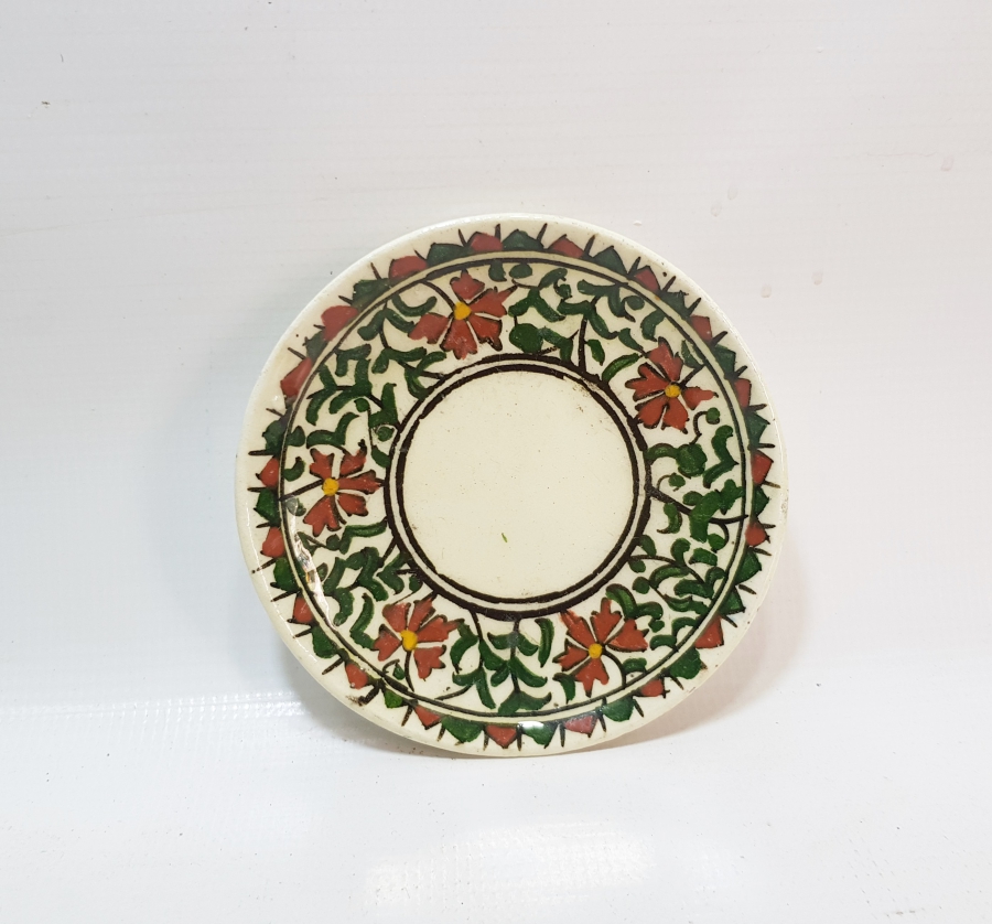 ARKASI USTA DAMGALI EL BOYAMA ANTİKA KÜTAHYA BAL KASESİ