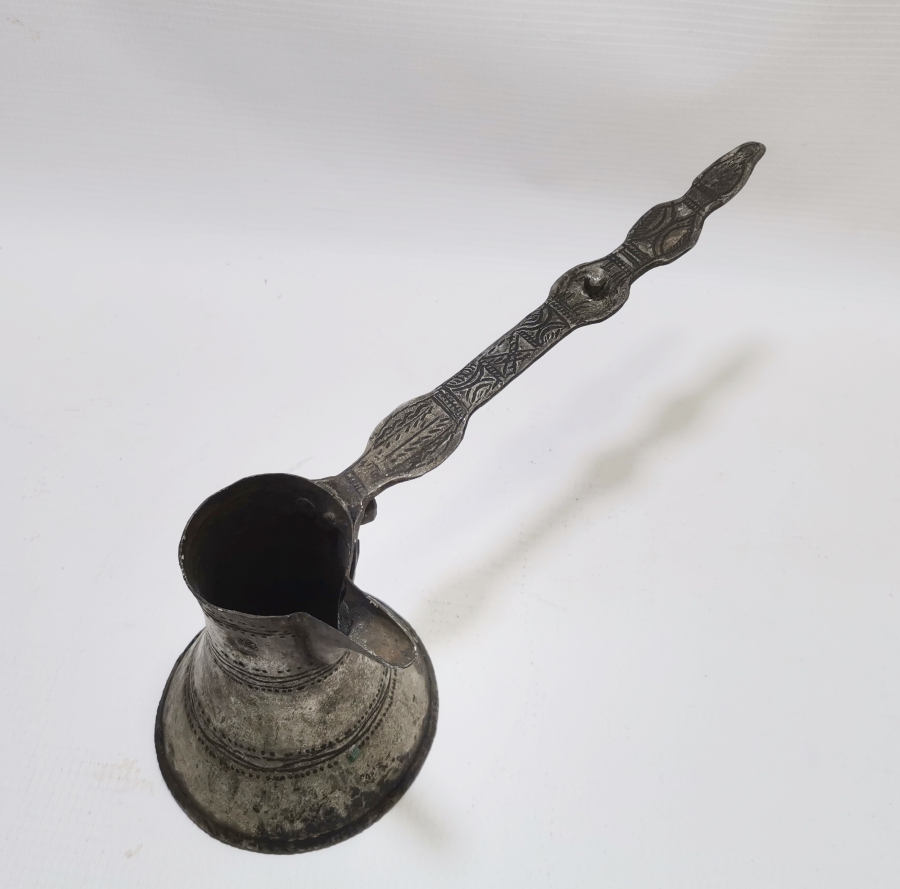 TAMAMI İŞLEMELİ VE USTA DAMGALI OSMANLI DÖNEMİ NADİR KAHVE CEZVESİ