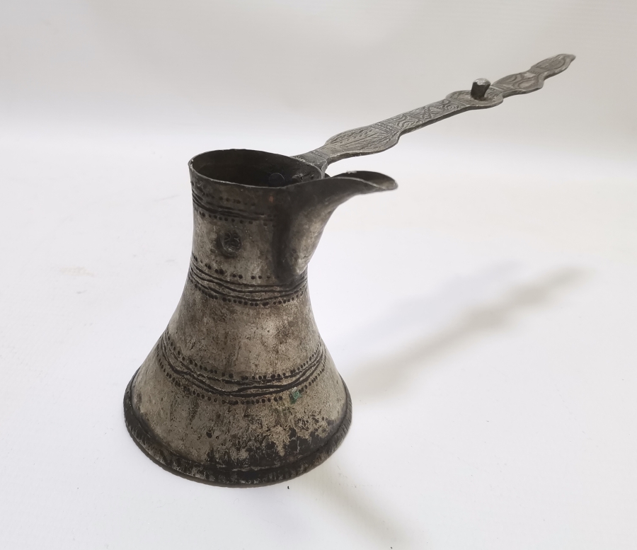 TAMAMI İŞLEMELİ VE USTA DAMGALI OSMANLI DÖNEMİ NADİR KAHVE CEZVESİ