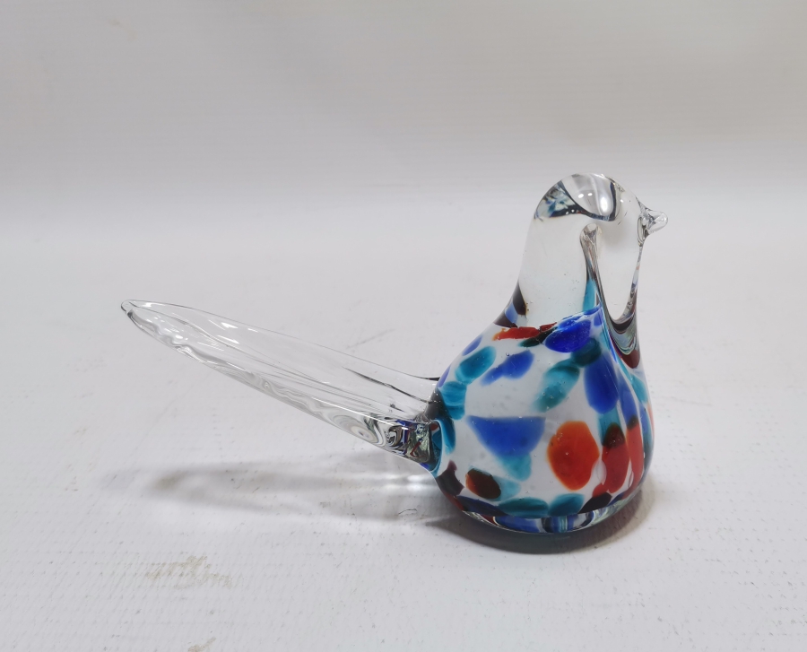 NADİR RENKTE ANTİKA MURANO MASA ÜSTÜ KUŞ FİGÜRÜ