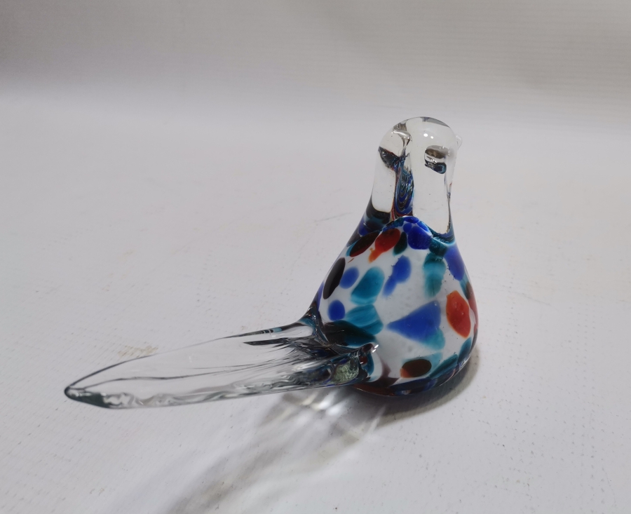 NADİR RENKTE ANTİKA MURANO MASA ÜSTÜ KUŞ FİGÜRÜ