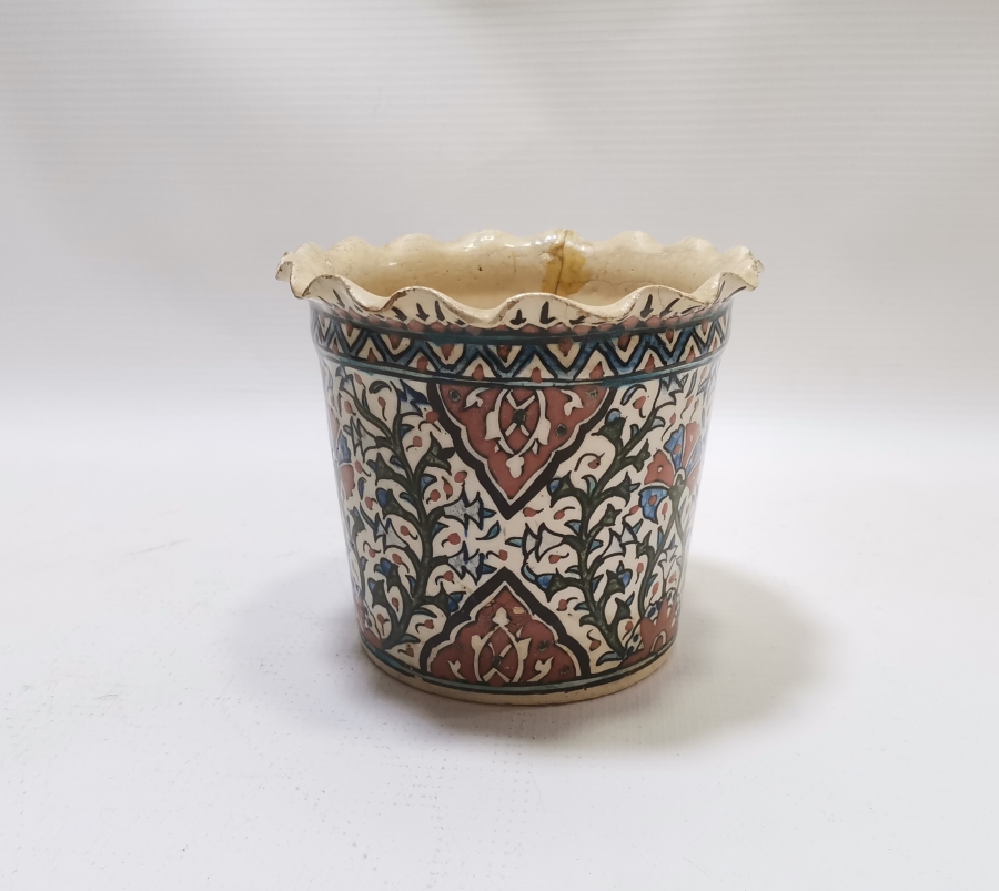 RUM USTA DAMGALI OSMANLI DÖNEMİ NADİR KÜTAHYA KARANFİL SAKSISI