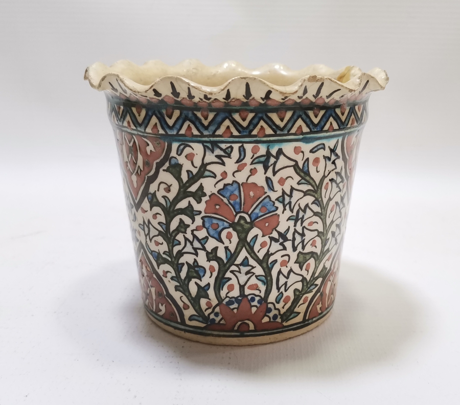 RUM USTA DAMGALI OSMANLI DÖNEMİ NADİR KÜTAHYA KARANFİL SAKSISI