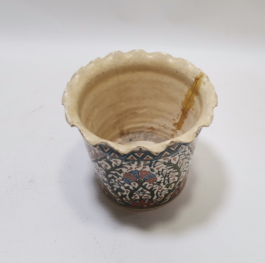 RUM USTA DAMGALI OSMANLI DÖNEMİ NADİR KÜTAHYA KARANFİL SAKSISI