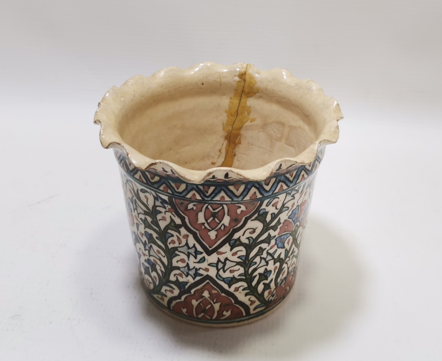 RUM USTA DAMGALI OSMANLI DÖNEMİ NADİR KÜTAHYA KARANFİL SAKSISI