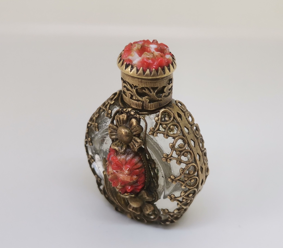 OSMANLI DÖNEMİ MERCAN TAŞLI NADİR PARFÜM ŞİŞESİ