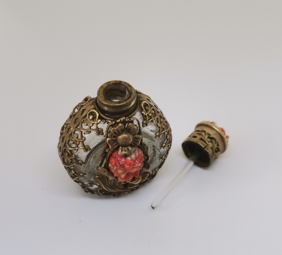 OSMANLI DÖNEMİ MERCAN TAŞLI NADİR PARFÜM ŞİŞESİ