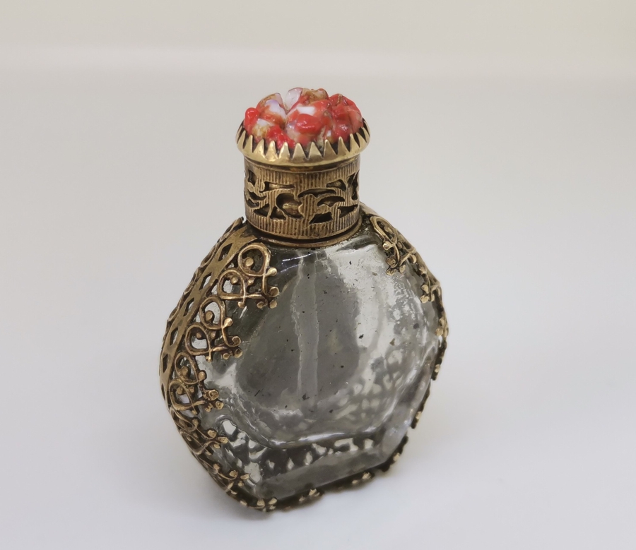 OSMANLI DÖNEMİ MERCAN TAŞLI NADİR PARFÜM ŞİŞESİ