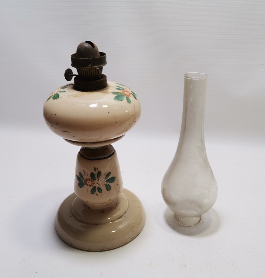 OSMANLI DÖNEMİ EL BOYAMA VE KOPARMA İŞÇİLİKLİ NADİR TAŞ OPALİN GAZ LAMBASI