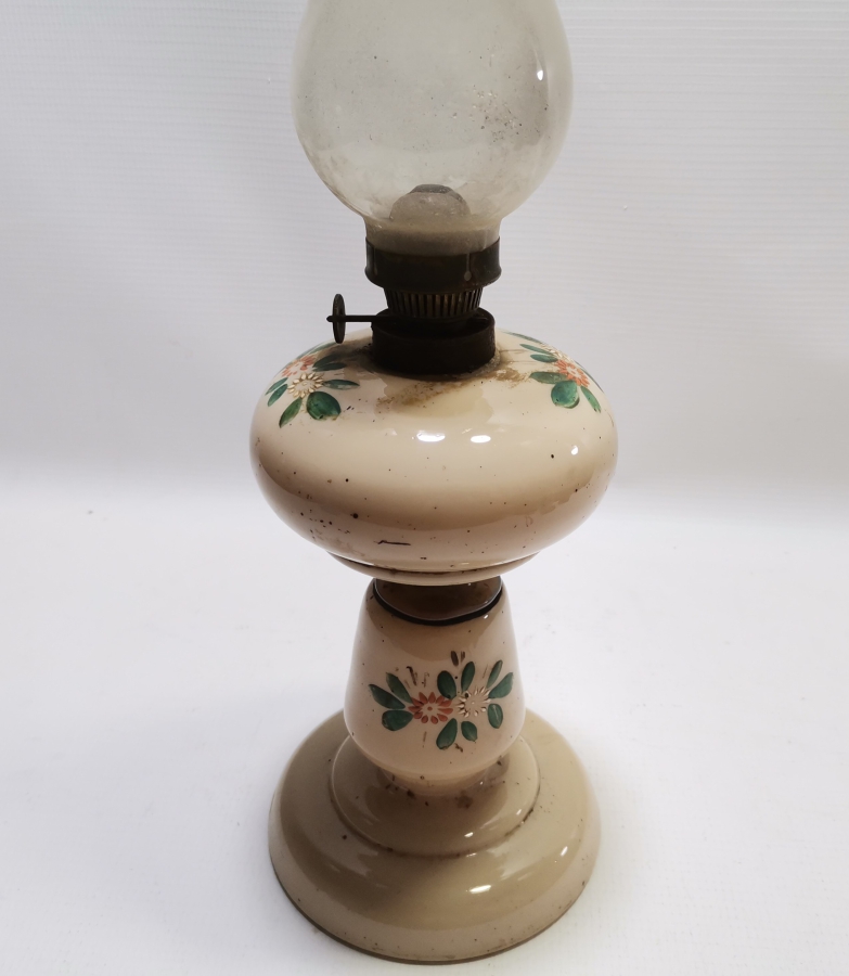 OSMANLI DÖNEMİ EL BOYAMA VE KOPARMA İŞÇİLİKLİ NADİR TAŞ OPALİN GAZ LAMBASI