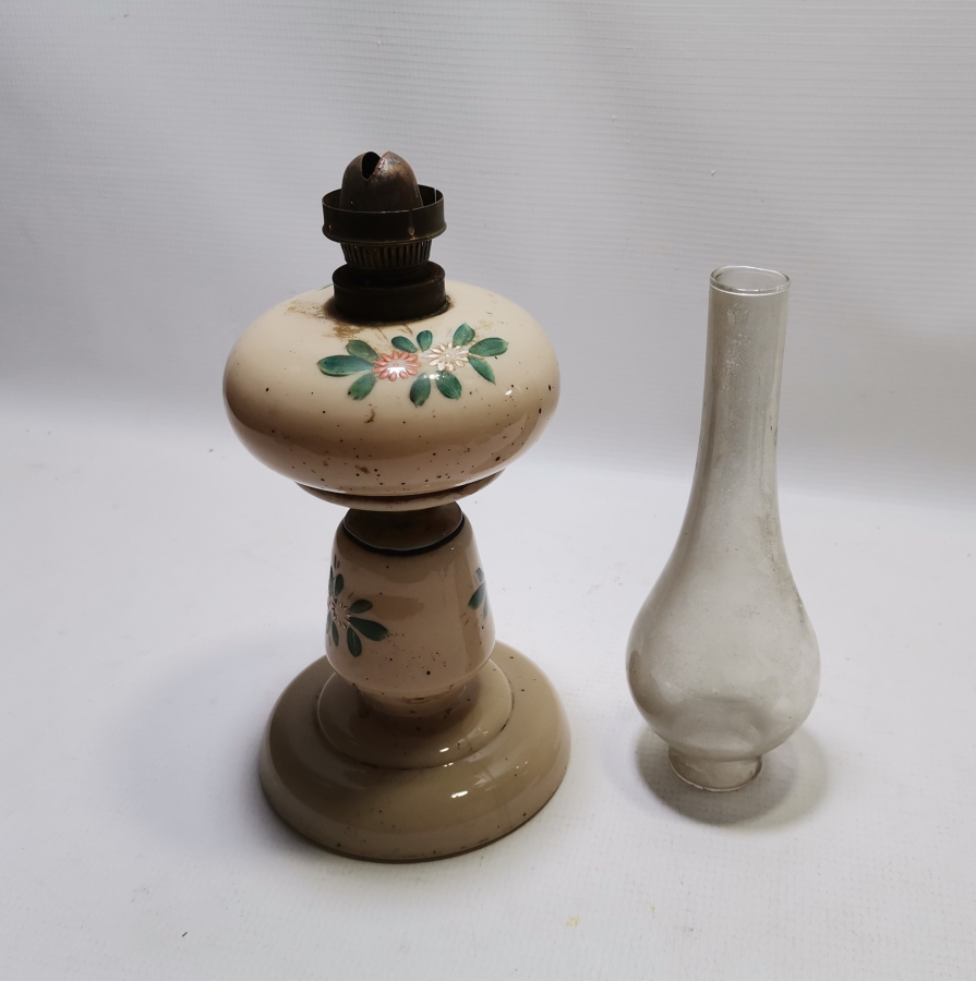 OSMANLI DÖNEMİ EL BOYAMA VE KOPARMA İŞÇİLİKLİ NADİR TAŞ OPALİN GAZ LAMBASI